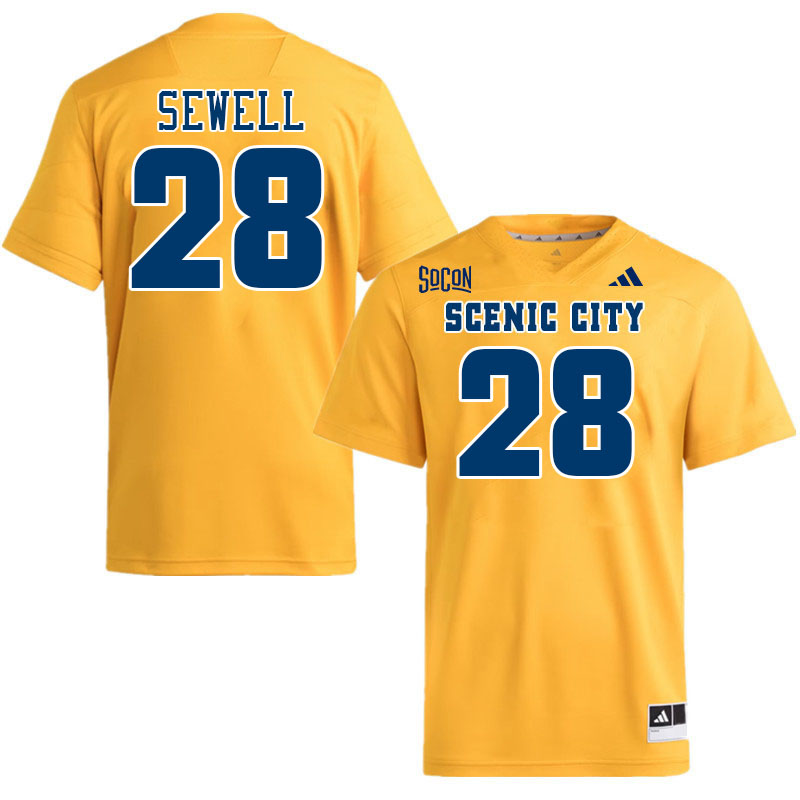 Chattanooga Mocs #28 Jacorian Sewell College Football Jerseys,Uniforms Stitched-Gold